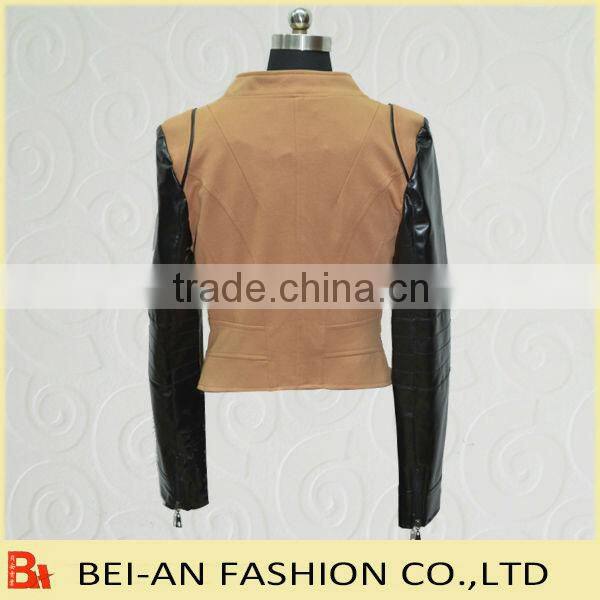 Synthetic Leather PU Jackets for Ladies Jacket Sleeves PU Jacket