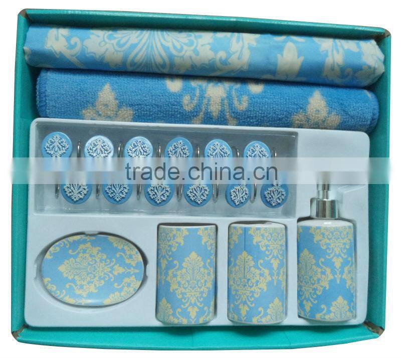Luxury Furnishings 4pcs grey ceramic bath gift set
