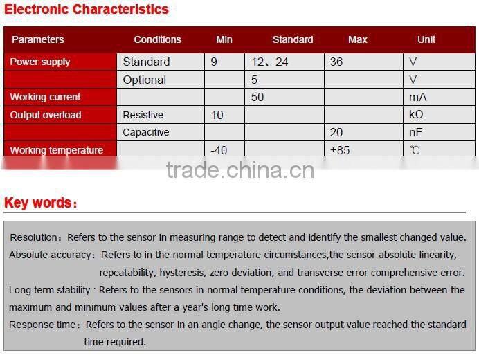 LCA320 Low cost MEMS Based Analog Inclinometer With 0-5V or 0.5-4.5V optional , No-contact and Can Real Time Output