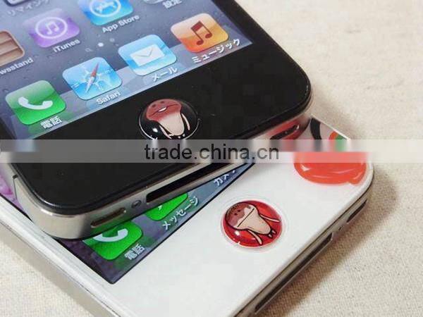 3D epoxy mobile phone home key stickers adhesive cartoon home button sticker