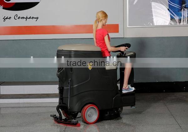 Smart control for compact ride on floor scrubber machine