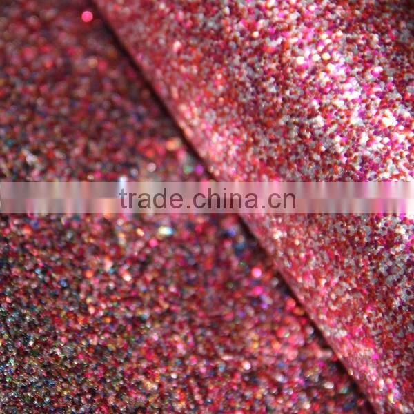 PU chunky glitter material for wallpaper usage with fashion colors