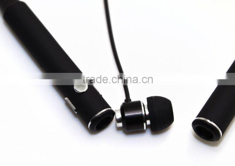 2016 Newest neckband sport earphones black bluetooth sport ear phones