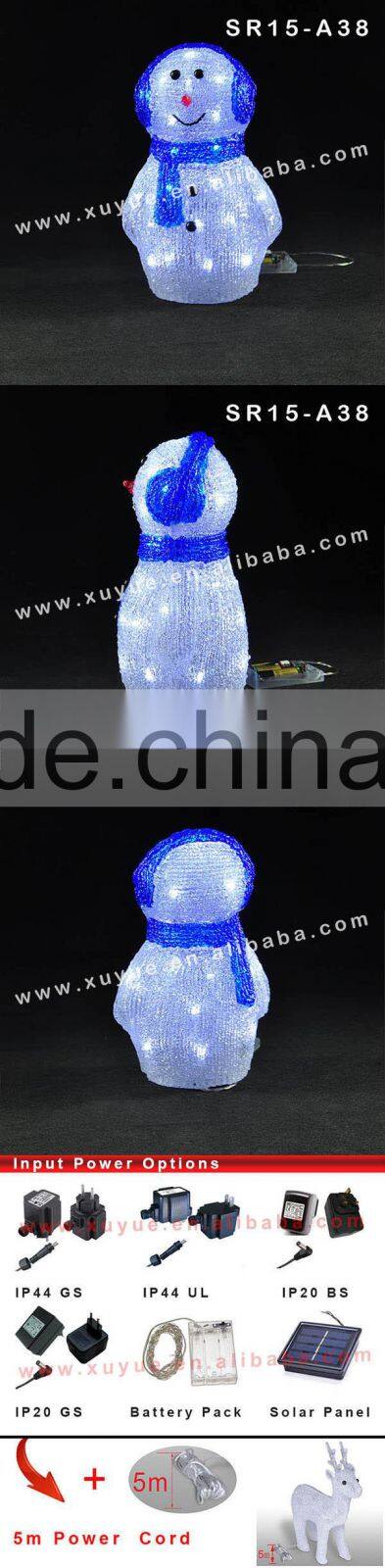 Animated Acrylic figure LED christmas snowman decoration