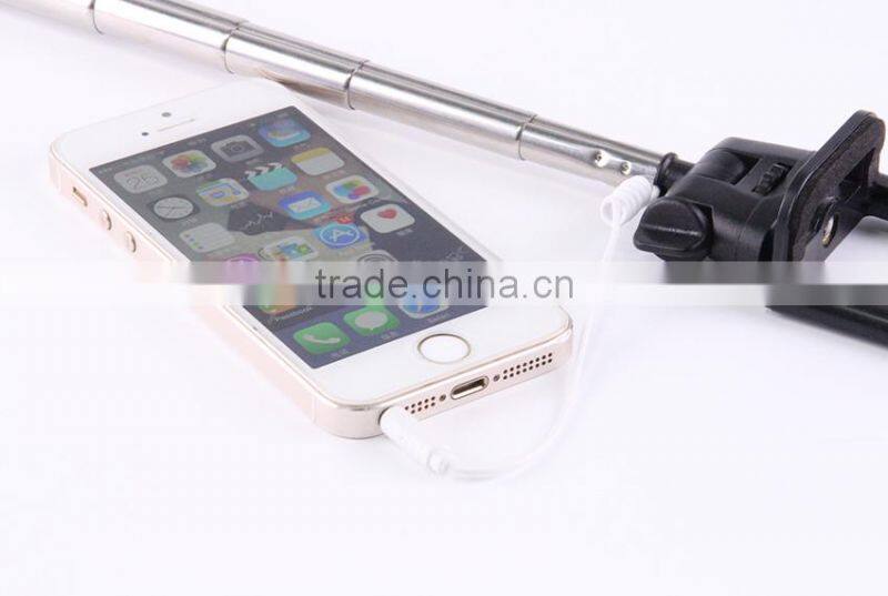 2015 hot portable in pocket walking stick selfie stick with wired cheap price