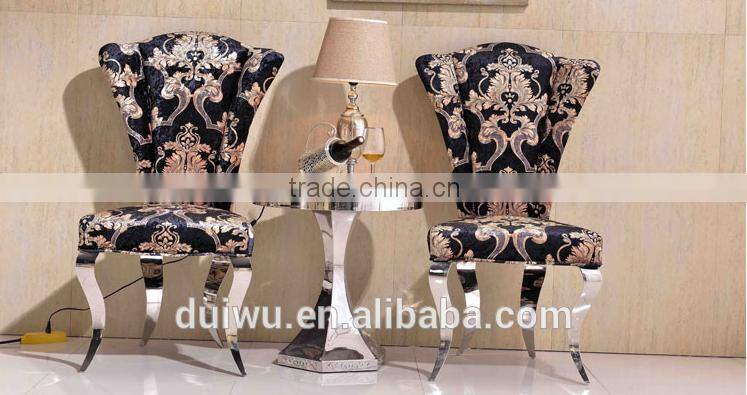 Foshan dining room furniture fashion 201 stainless steel roating round table