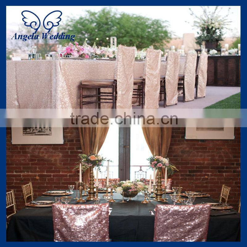 CH004R1 wholesale cheap universal wedding beaded silver sequin chair cover