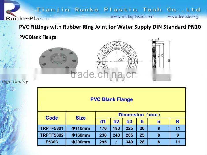PVC Pipe Flange Rubber Ring Joint