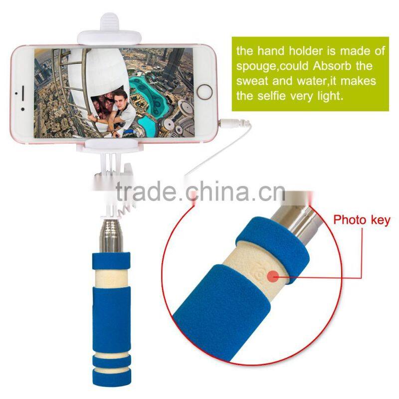 Wholesale extendable bluetooth selfie stick handheld mini monopod self stick for iPhone Samsung