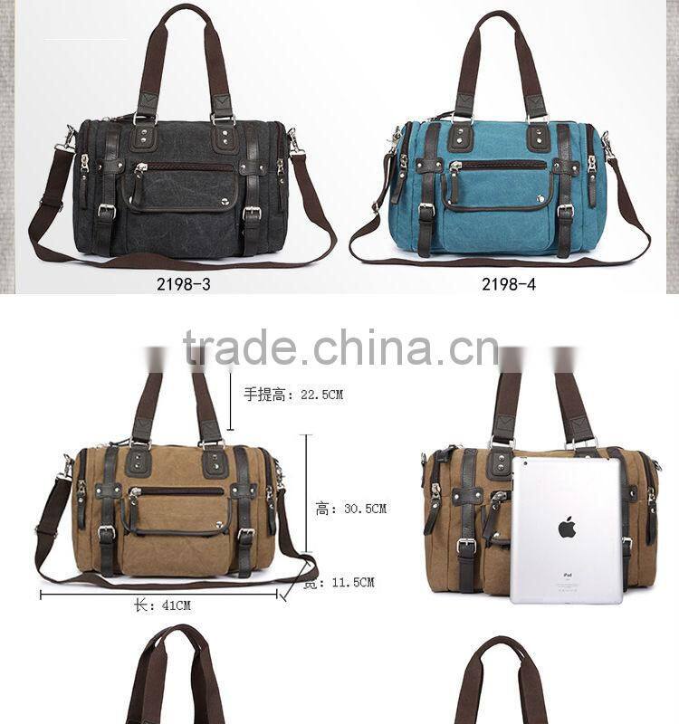 Customized Traveler Big Capacity Casual Canvas Messenger Bag For Men