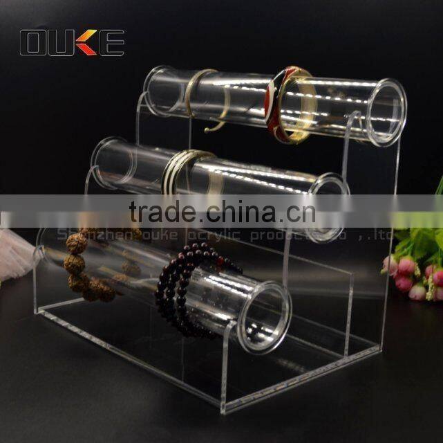 free standing custom clear acrylic jewelry display stand