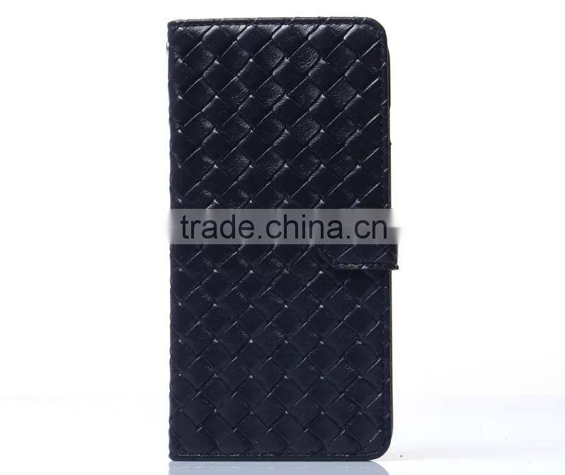Classical woven design flip leather case cover for iphone 7 7plus, wallet case for iphone 7