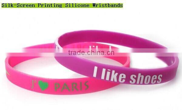 custom logo cheap silicone fluorescent bracelet