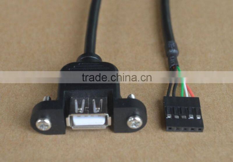 Panel mount USB 2.0 panel mount A socket with screws to 5 pin motherboard