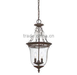 Bronze Lighting 2 Light Pendant With glass shade