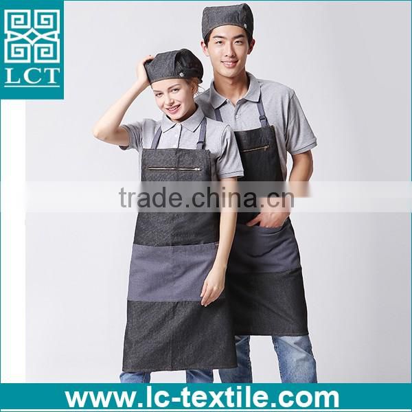 Custom made Australia urban chef style denim apron with pockets