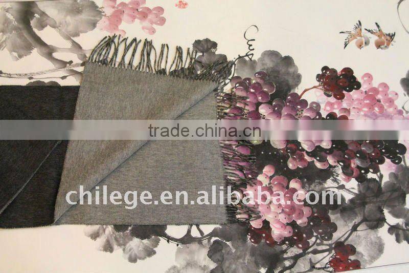 winter lovers long wool scarf with tassel woolen plain scarf