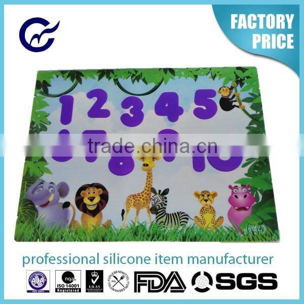 New Arrival Custom Alphabets Silicone placemat full printing pattern baking mat