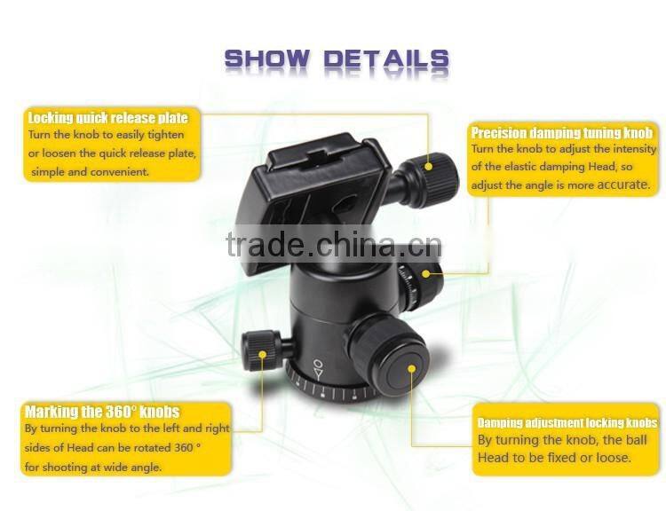 Hpusn 035lpro professional ball head aluminum tripod portable travel dslr camera tripods