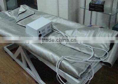 Three zone far infrared heated blanket for body shaping