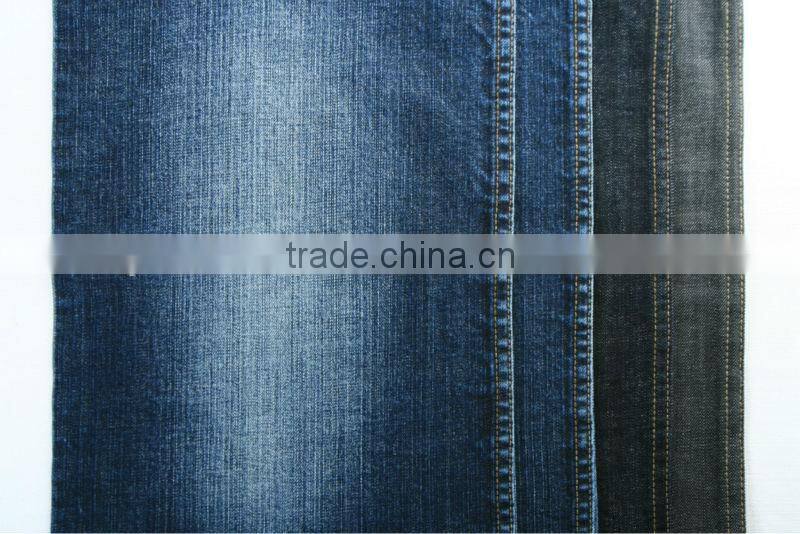 2016 New ! Indigo Twill Power Stretch Slub Cotton Spandex Jeans Fabrics 11.4oz Per Yard