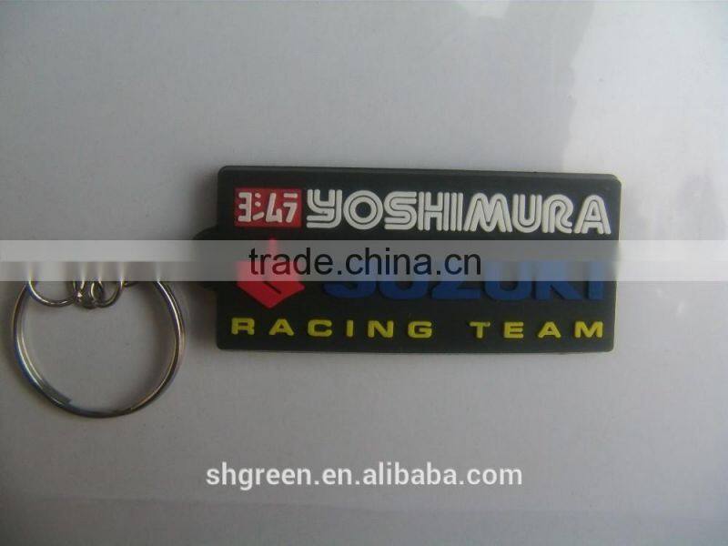 Hot sale PVC rubber keyring with both logos