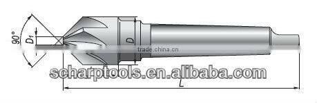 Din335B Morse taper shank countersink multi flutes 90 degree