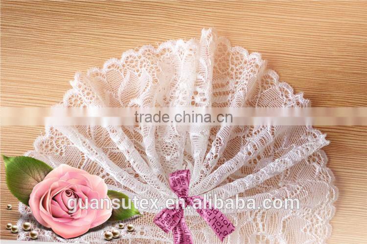 Bright Yarn Rose Flower Pattern French Lace Trimming For Prom Dresses