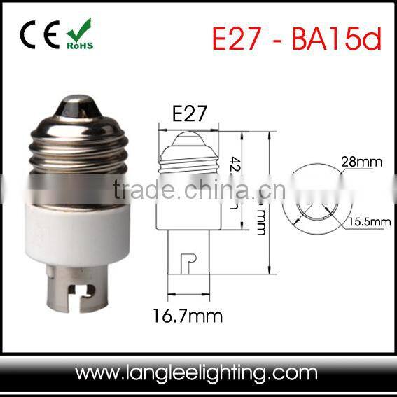 E27 to BA15d Lampholder Socket Adapter E26 to BA15 B15