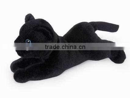 factory wholesale realistic plush grovel black panther stuffed plush jungle animal plush black panther soft toy