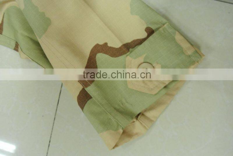 hot sale 60% cotton 40% polyester ripstop yellow tone desert camouflage USA army battle dress uniform