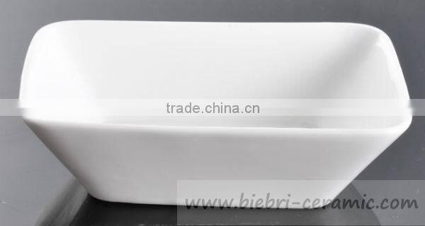 Rectangular Shape Luxury Super White Hotel And Restaurant Rice Soup Dessert Salad Pasta Serving Bowls By Ceramic Porcelain Fine