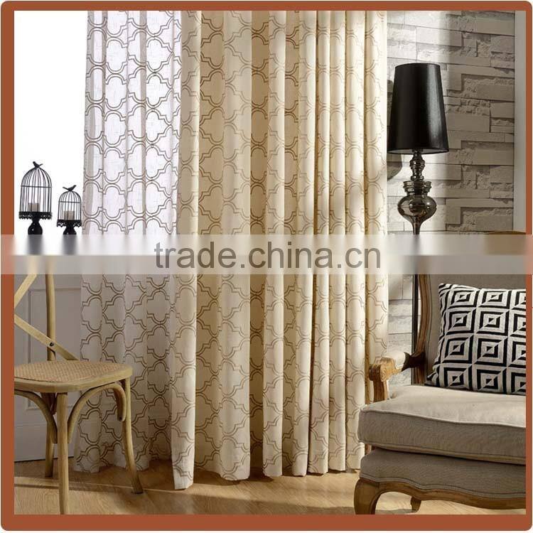 Cottonpoly Embroidery Double curtain fabirc