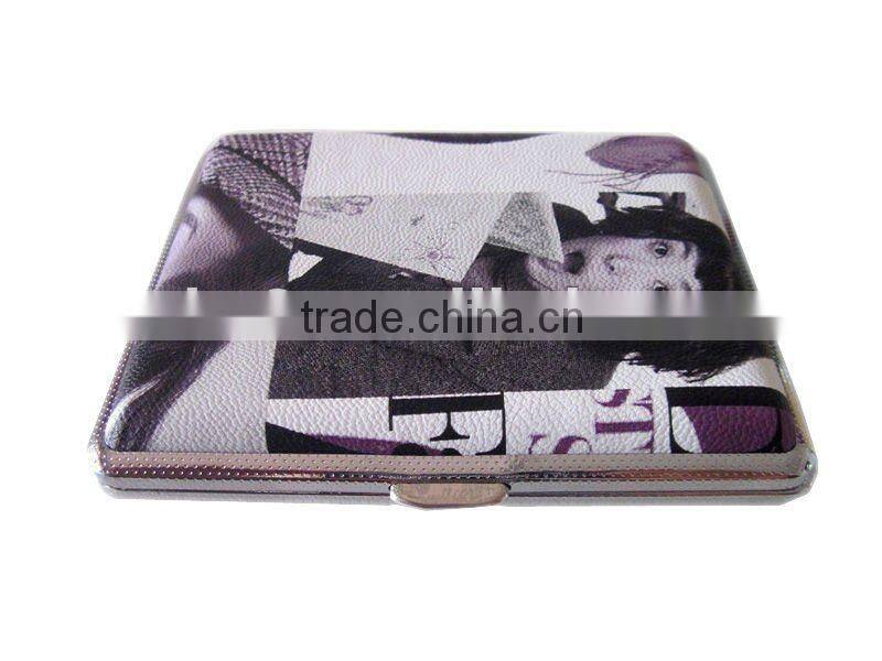 Leather metal cigarette case for 18pcs 20pcs
