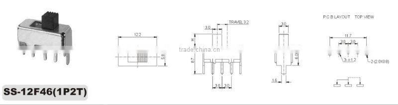 DIP vertical slide switch SS-12F46