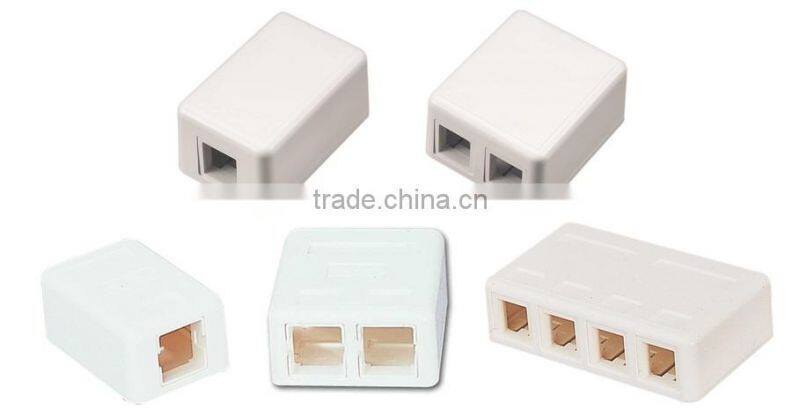 4 Ports RJ45 Wall Mounted Surface Box with Icon Hole
