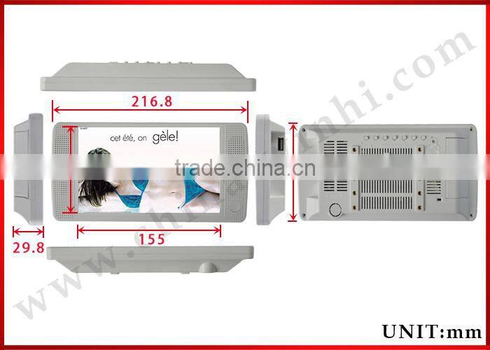 7 inch Supermarket Barcode Scanner mini USB Advertising Display LCD Battery Powered Digital Signage