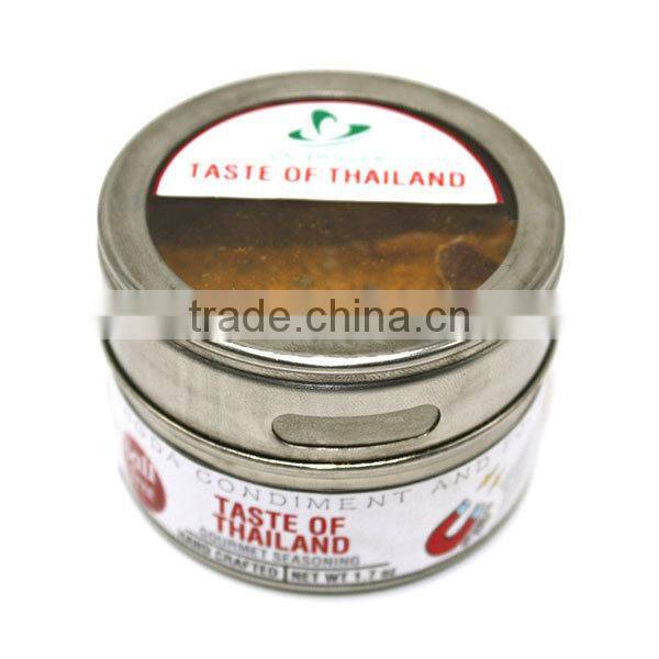 Taste of Thailand-gourmet spice blends in stainless steel jar with clear cap
