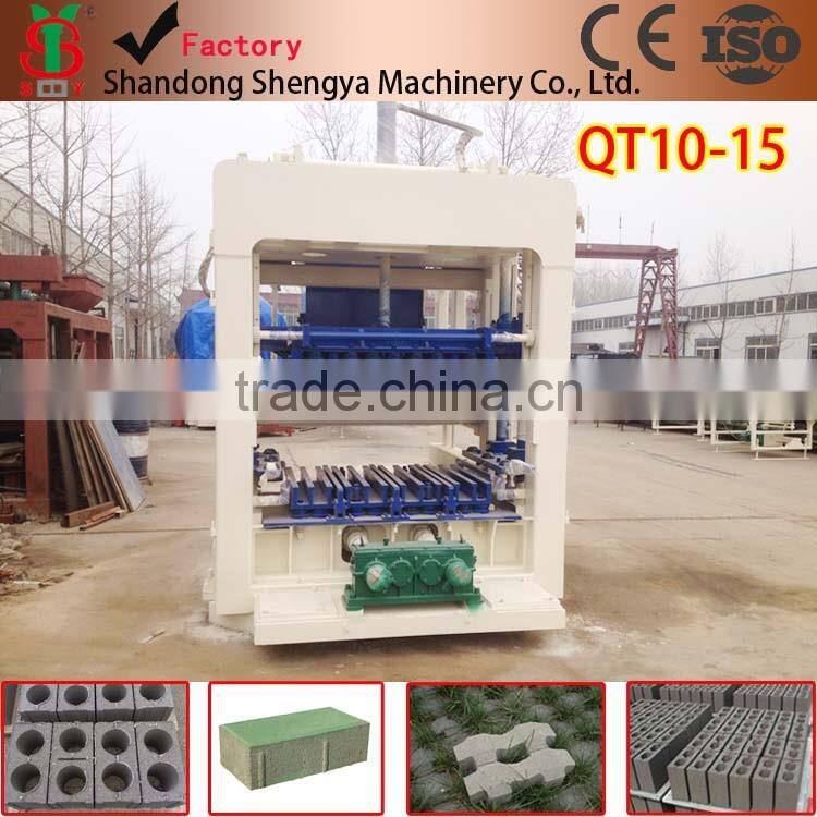 Shengya Brand QT5-15 fully automatic system hydraulic cement brick making machine for building house in Africa