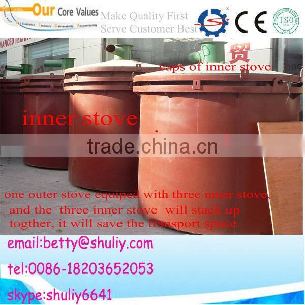 Top quality new type continuous wood chips bamboo carbonization furnace price