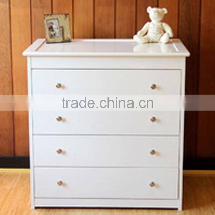 4 DRAWERS Wooden Baby Sleigh Change Table with Pad Chest