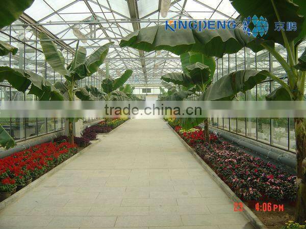 Multi Span Agricultural Double Layer Hollow Glass Greenhouse ISO9001:2008