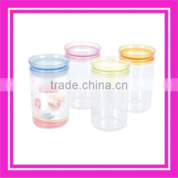 clear plastic canister with lid