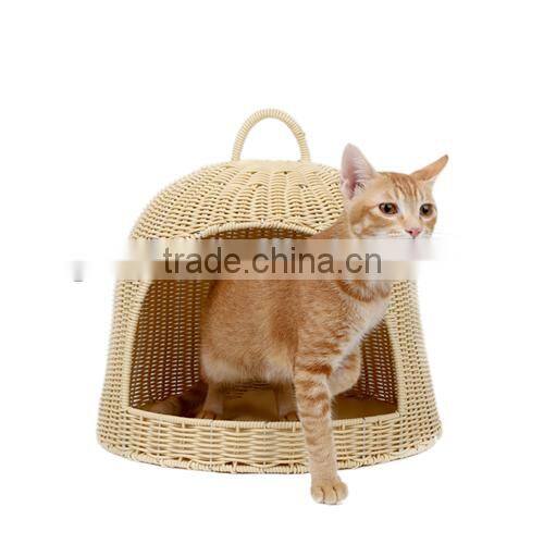 2015 New Design Cheap Fashion Rattan Wicker Small Cage Bed Cat House