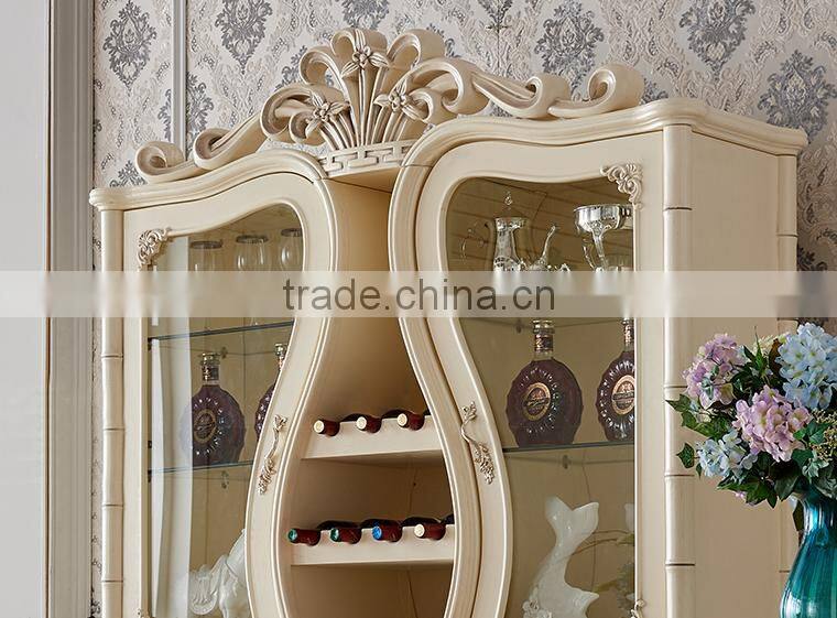Brand new matching dining room furniture solid wood chrysanthemum carving two doors wine cabinet