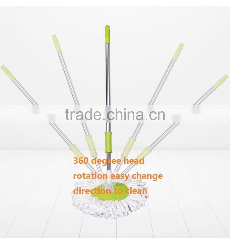 Telescopic Stainless Steel Rolling Magic Spin Mop plus Bucket 2 Replace Mop Heads