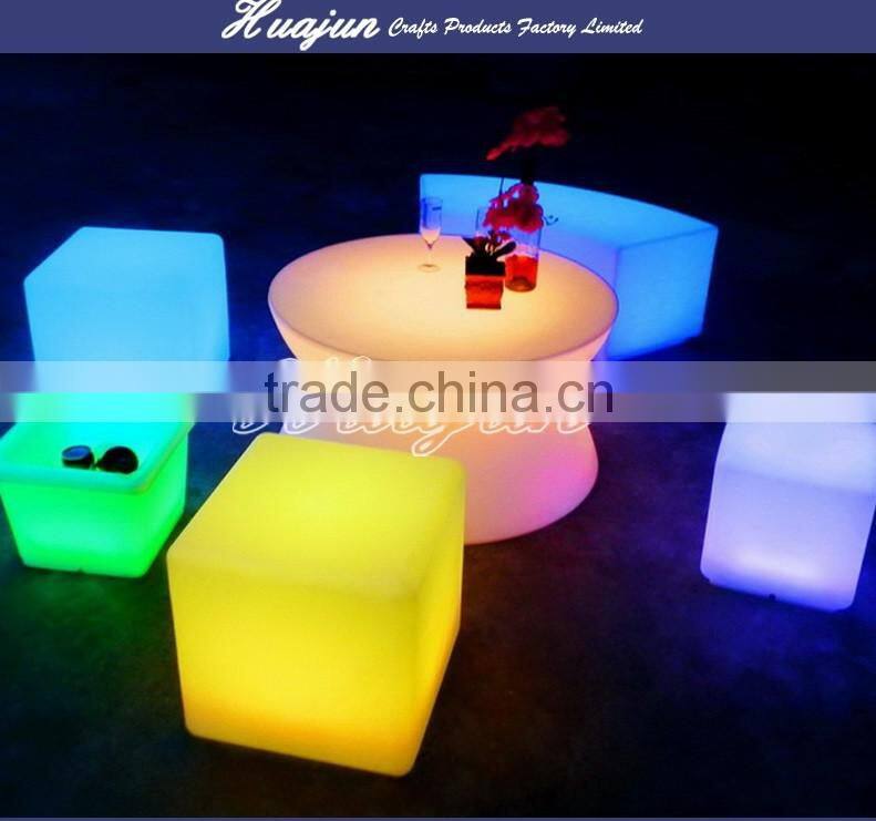 LED light seating cube with cushion