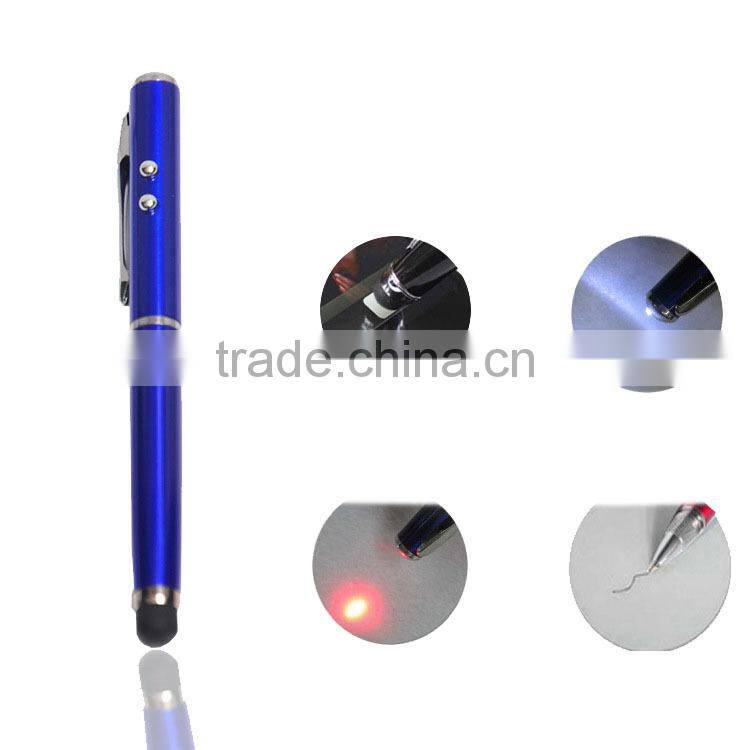Advertising 4 multi 1 stylus pen with flashlight