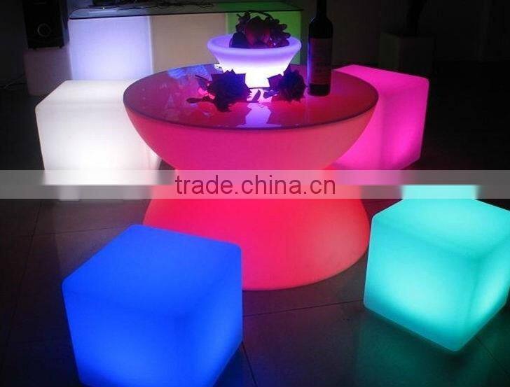 LED Remote Halfmoon Table/ Hot Sell LED Rechargeable Halfmoon Coffee Table/LED Outdoor Lawn Halfmoon Cocktail Table