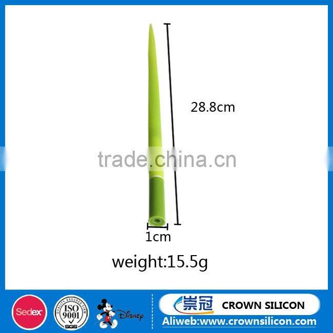 Soft Silicone green grass leaf shaped ball point pen